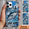 Maxcorners Fishing Blue Ocean and Fishing Boat Design Personalized Name Phone Case (12 Fish Species)