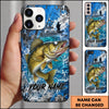 Maxcorners Fishing Blue Ocean and Fishing Boat Design Personalized Name Phone Case (12 Fish Species)