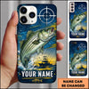 Maxcorners Fishing Blue Target and Offshore Fishing Boat Design Personalized Name Phone Case (12 Fish Species)