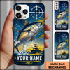Maxcorners Fishing Blue Target and Offshore Fishing Boat Design Personalized Name Phone Case (12 Fish Species)