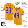 Maxcorners Custom Gold Purple-White Mesh Authentic Throwback Football Jersey LM2605