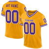 Maxcorners Custom Gold Purple-White Mesh Authentic Throwback Football Jersey LM2605