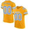 Maxcorners Custom Gold Light Blue-White Mesh Authentic Football Jersey LM2605