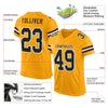Maxcorners Custom Gold Black-White Mesh Authentic Football Jersey LM2605