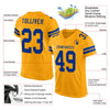 Maxcorners Custom Gold Royal Mesh Authentic Football Jersey LM2605