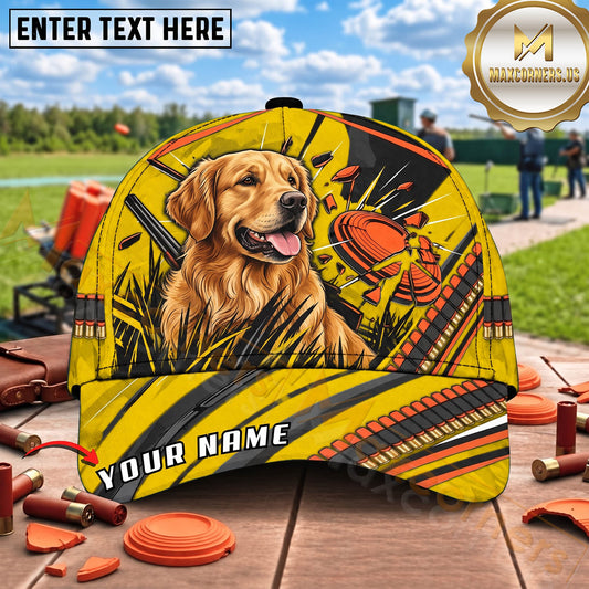 Maxcorners Yellow Labrador Clay Target Shotgun Trap Shooting Personalized Name 3D Cap
