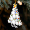 Maxcorners Custom Golf Ball Xmas Ornament, Golf Player Custom Name Golf Keychain, Christmas Golf Gift