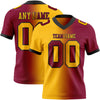 Maxcorners Custom Maroon Gold-Black Authentic Gradient Fashion Football Jersey LM2605
