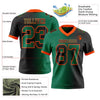 Maxcorners Custom Black Kelly Green-Orange Authentic Gradient Fashion Football Jersey LM2605