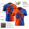 Maxcorners Custom Thunder Blue Orange-Black Authentic Gradient Fashion Football Jersey LM2605