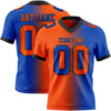 Maxcorners Custom Thunder Blue Orange-Black Authentic Gradient Fashion Football Jersey LM2605