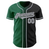 Maxcorners Custom Black Gray-Kelly Green Authentic Gradient Fashion Baseball Jersey LM2605