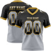 Maxcorners Custom Black Gray-Old Gold Authentic Gradient Square Shape 7V7 Flag Football Jersey LM2605