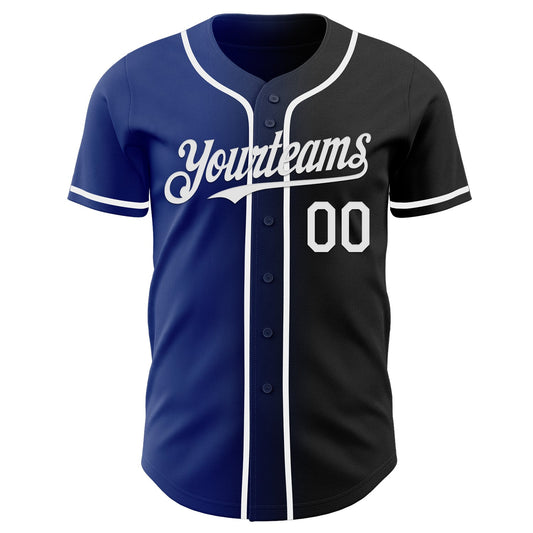 Maxcorners Custom Black White-Royal Authentic Gradient Fashion Baseball Jersey LM2605