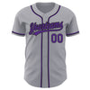 Maxcorners Custom Gray Purple-Black Authentic Baseball Jersey LM2605
