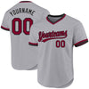 Maxcorners Custom Gray Maroon-Black Authentic Throwback Baseball Jersey LM2605
