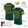 Maxcorners Custom Green Green-Gold Mesh Authentic Football Jersey LM2605