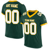 Maxcorners Custom Green White-Gold Mesh Authentic Football Jersey LM2605