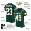 Maxcorners Custom Green White-Old Gold Mesh Authentic Football Jersey LM2605