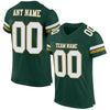 Maxcorners Custom Green White-Old Gold Mesh Authentic Football Jersey LM2605