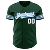 Maxcorners Custom Green White-Light Blue Authentic Baseball Jersey LM2605