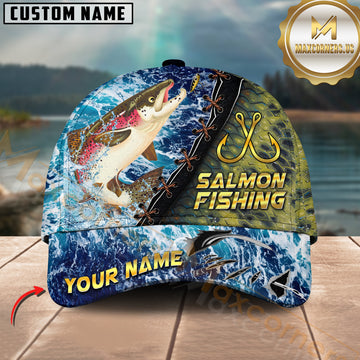 Maxcorners Fishing Ocean Wave Personalized 3D Cap (12 Breeds)
