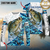 Maxcorners Fishing Blue Camouflage Water Splash Sun Protection Personalized Name, Team Name Long Sleeve Shirt