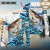 Maxcorners Fishing Blue Camouflage Water Splash Sun Protection Personalized Name, Team Name Long Sleeve Shirt
