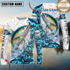 Maxcorners Fishing Blue Camouflage Water Splash Sun Protection Personalized Name, Team Name Long Sleeve Shirt