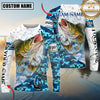 Maxcorners Fishing Blue Camouflage Water Splash Sun Protection Personalized Name, Team Name Long Sleeve Shirt