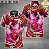 Maxcorners Bowling Patriotic Swirl Bowling Ball Pins Design Multicolor Customized Name Team Name 3D Shirts