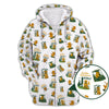 Maxcorners Golden Retriever Pattern Golf Shirt For Men's, Crazy Golf Polos, Funny Golf Shirts For Golfers