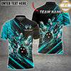 Maxcorners Bowling Fire Flames Explosion Red Black Splash Multi Options Personalized Name, Team Name Unisex 3D Shirt (8 Colors)