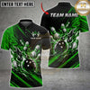 Maxcorners Bowling Fire Flames Explosion Red Black Splash Multi Options Personalized Name, Team Name Unisex 3D Shirt (8 Colors)