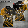 Maxcorners Bowling Fire Flames Explosion Red Black Splash Multi Options Personalized Name, Team Name Unisex 3D Shirt (8 Colors)
