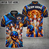 Maxcorners Bowling Spooky Scary Halloween Jack O Lantern Pumpkin Head Fiery Flame Bats Bowling Ball Strike Crashing Pins Multi Options Personalized Name, Team Name Unisex 3D Shirt (4 Colors)