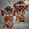 Maxcorners Bowling Crew Graffiti Crown Graphic Personalized Name, Team Name Unisex 3D Shirt (7 Colors)