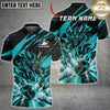 Maxcorners Bowling Fiery Red Dragon Claw Slash Splash Multi Options Personalized Name, Team Name Unisex 3D Shirt (7 Colors)