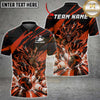 Maxcorners Bowling Fiery Red Dragon Claw Slash Splash Multi Options Personalized Name, Team Name Unisex 3D Shirt (7 Colors)