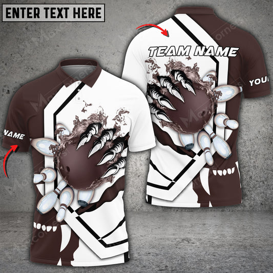 Maxcorners Bowling And Pins The Power Of The Devil Multicolor Option Customized Name 3D Shirt (6 Colors)