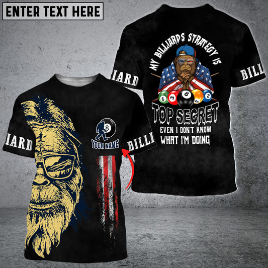 Maxcorners Billiards Bigfoot Secret Strategy Personalized Unisex Shirt