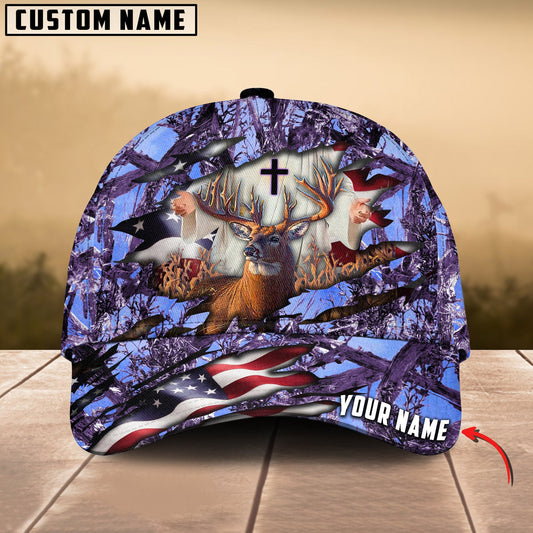 Maxcorners  Colorful God America Hunting Deer  Personalized Hats 3D Multicolored