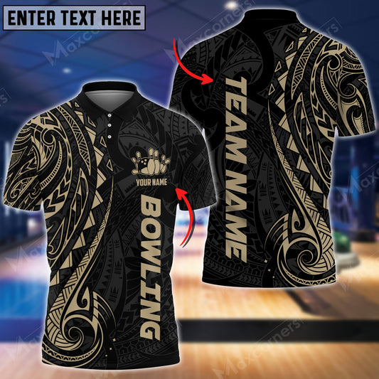 Maxcorners Bowling And Pins Maori Multicolor Option Customized Name 3D Shirt