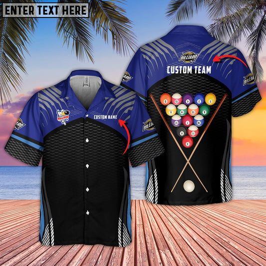 Maxcorners Billiards Sport Multicolor Options Personalized Name Hawaiian Shirt ( 5 Colors )