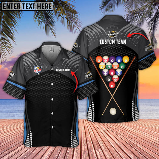 Maxcorners Billiards Sport Multicolor Options Personalized Name Hawaiian Shirt ( 5 Colors )