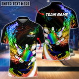 Maxcorners Breath Of Fire Bowling And Pins 2.0 Customized Name 3D Shirt