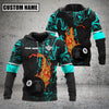Maxcorners Billiards 8 Ball Fire Skull Multicolor Option Customized Name 3D Hoodie