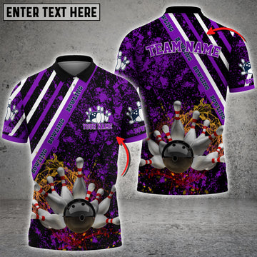 Maxcorners Water Splash Bowling And Pins Multicolor Option Customized Name 3D Shirt