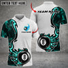 Maxcorners Billiards 8 Ball Fire Smoke Pattern Personalized Name 3D Shirt (Multi Color Options)