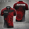 Maxcorners Darts Pattern Fire Color Options Personalized Name, Team Name Unisex 3D Shirt